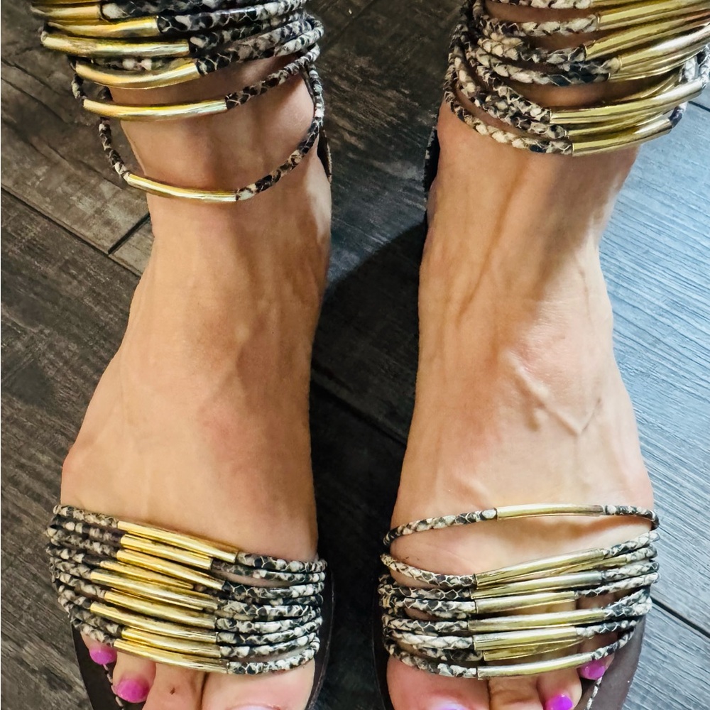 Tory Burch Gold Accent Gladiator Sandals - Picture 4 of 5